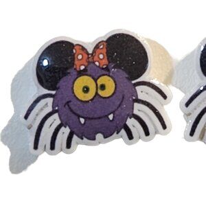 Acrylic Spider With Mouse Ears & Bow Post Earrings - New
